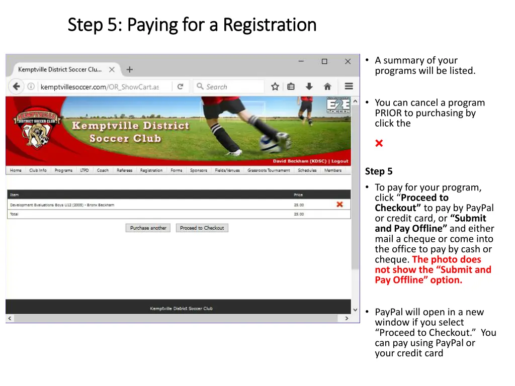 step 5 paying for a registration step 5 paying