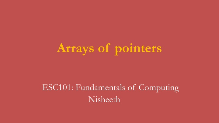 arrays of pointers