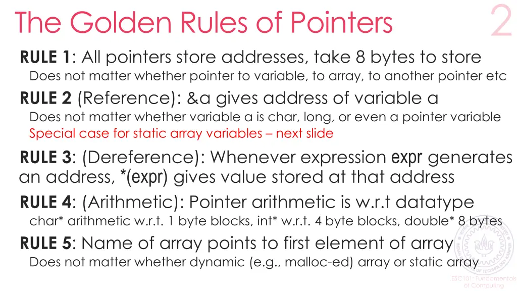 the golden rules of pointers rule 1 all pointers