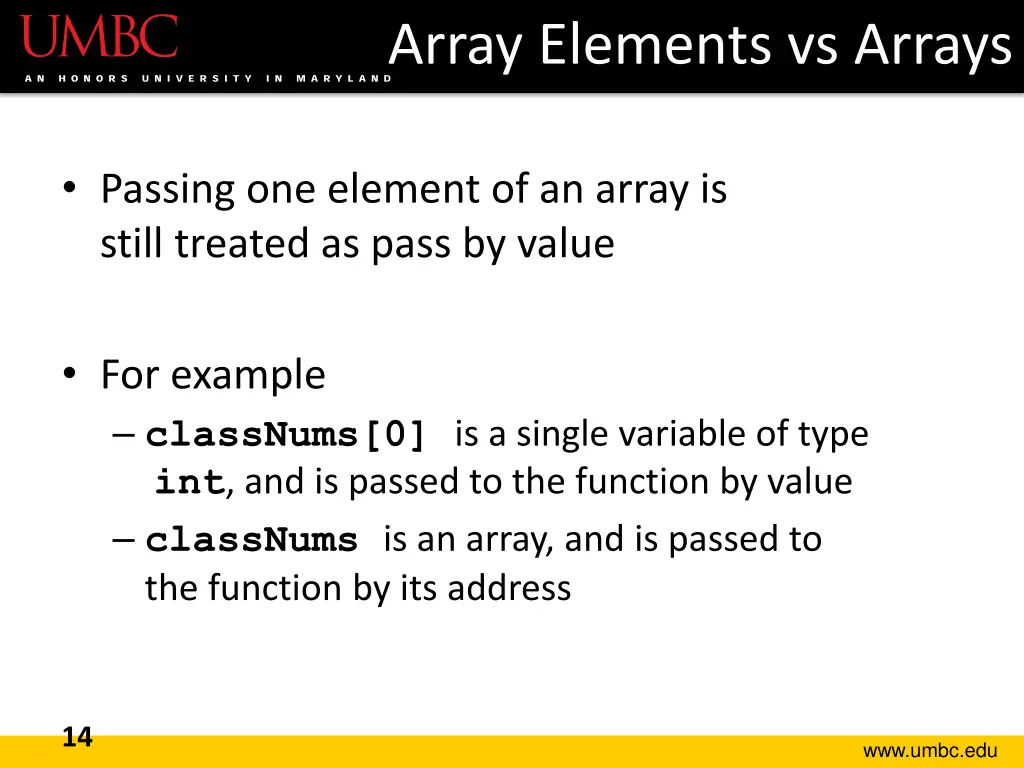 array elements vs arrays