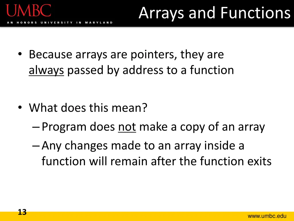 arrays and functions