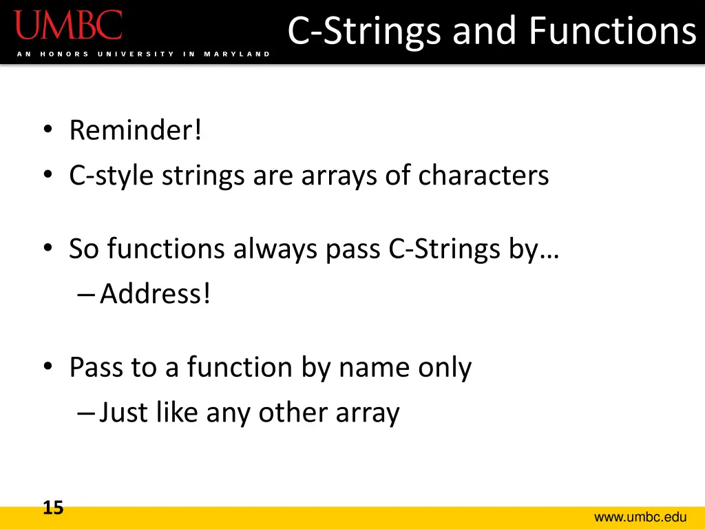 c strings and functions