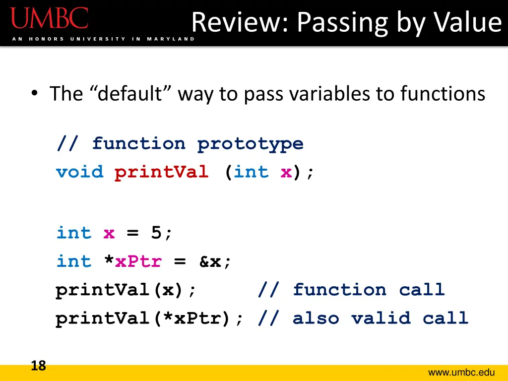review passing by value