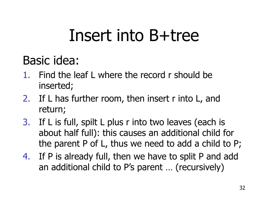 insert into b tree 1