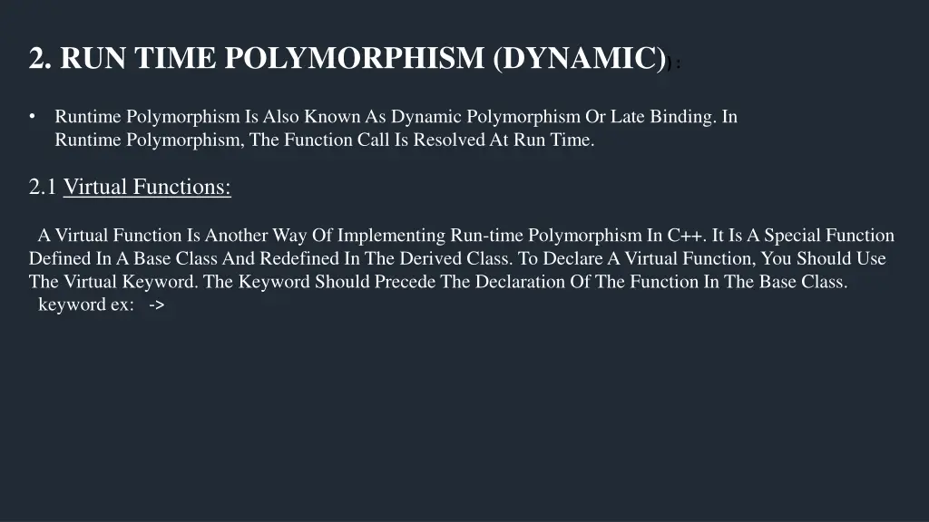 2 run time polymorphism dynamic