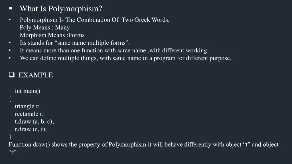 what is polymorphism polymorphism