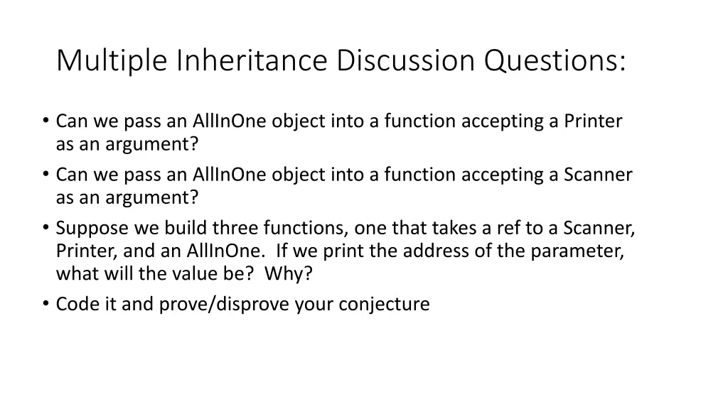 multiple inheritance discussion questions