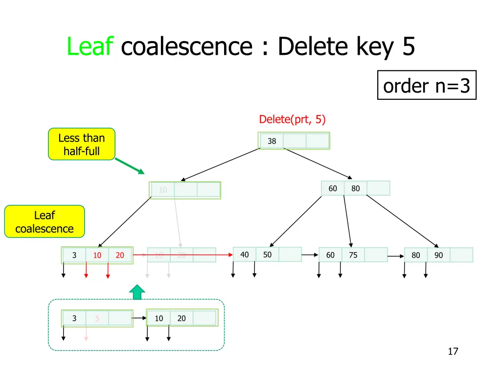 leaf coalescence delete key 5 6
