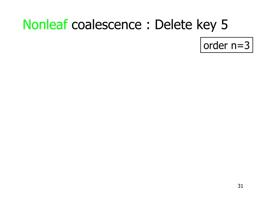 nonleaf coalescence delete key 5