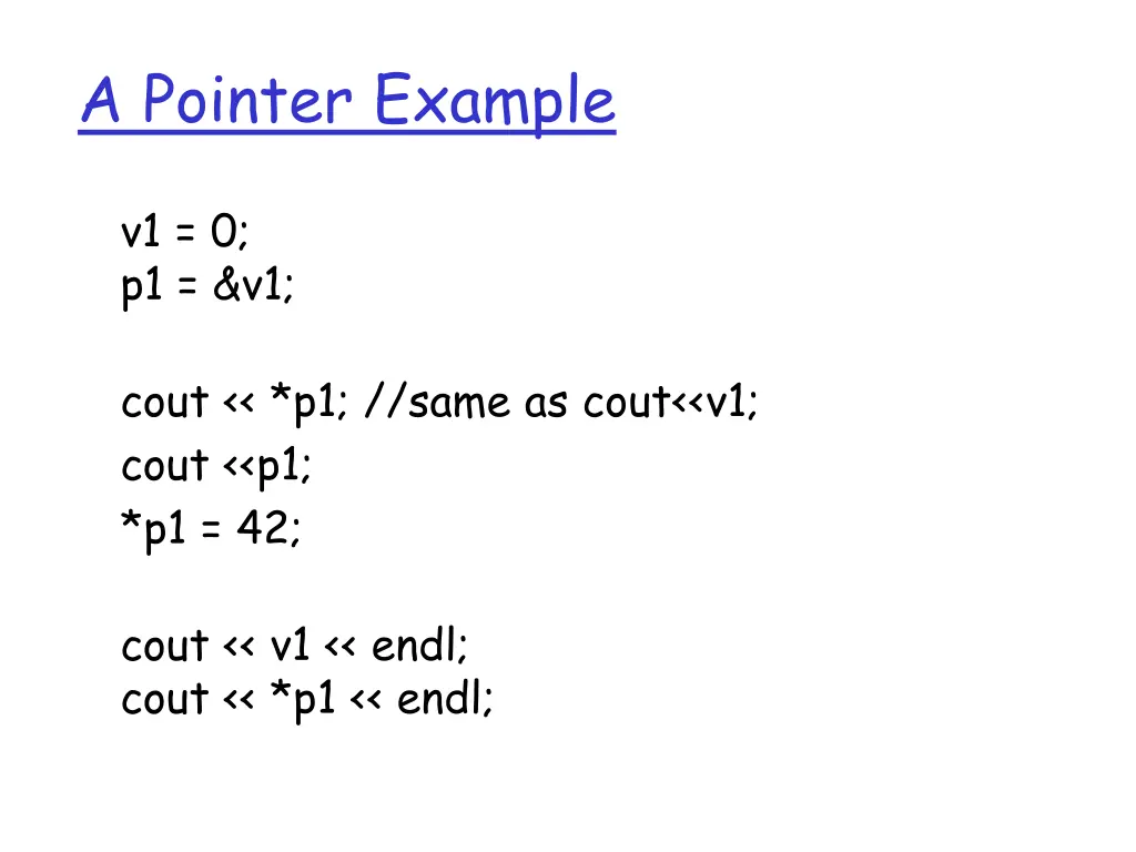 a pointer example