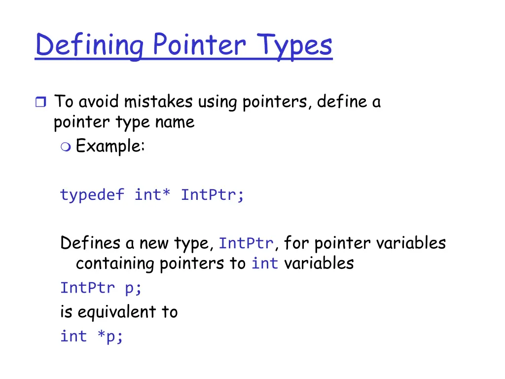 defining pointer types