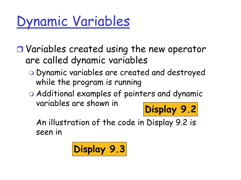 dynamic variables