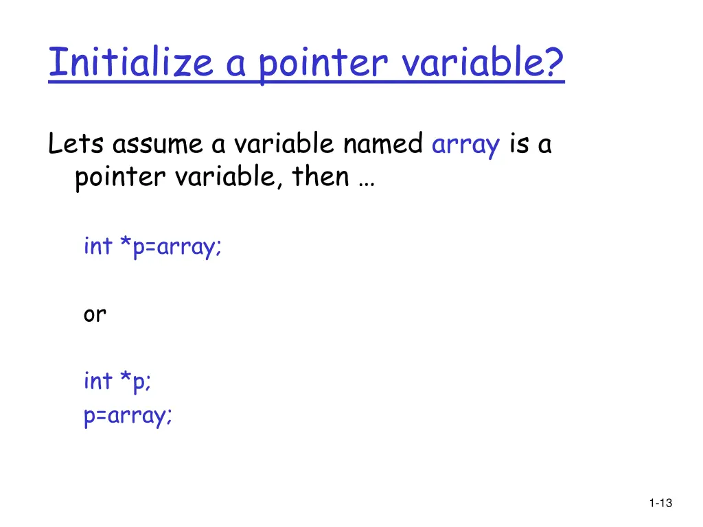 initialize a pointer variable