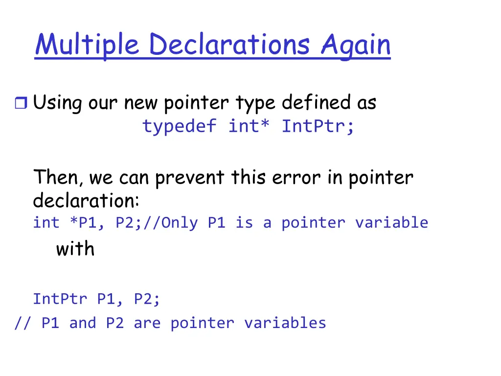 multiple declarations again