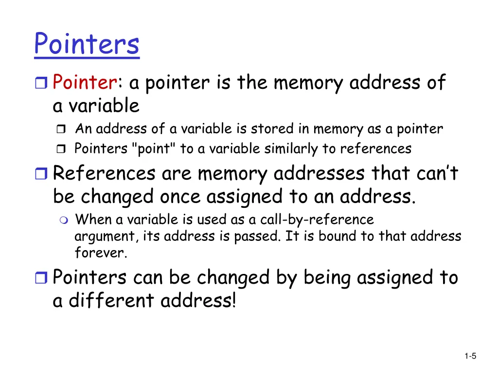 pointers pointer a pointer is the memory address