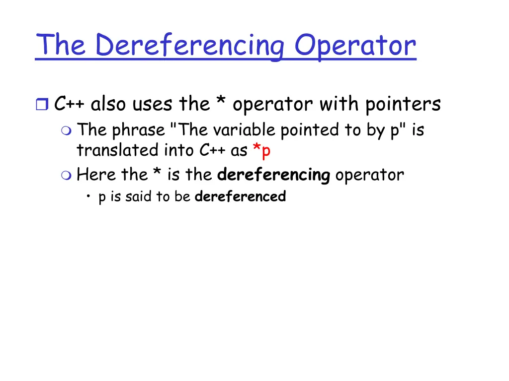the dereferencing operator