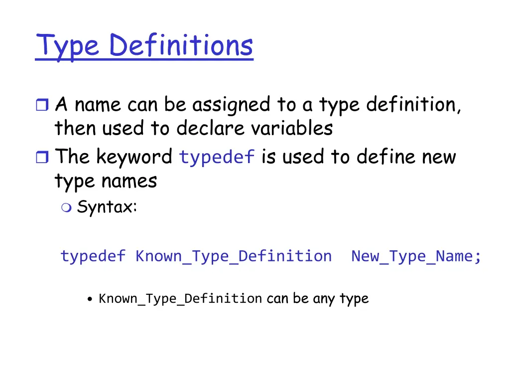 type definitions
