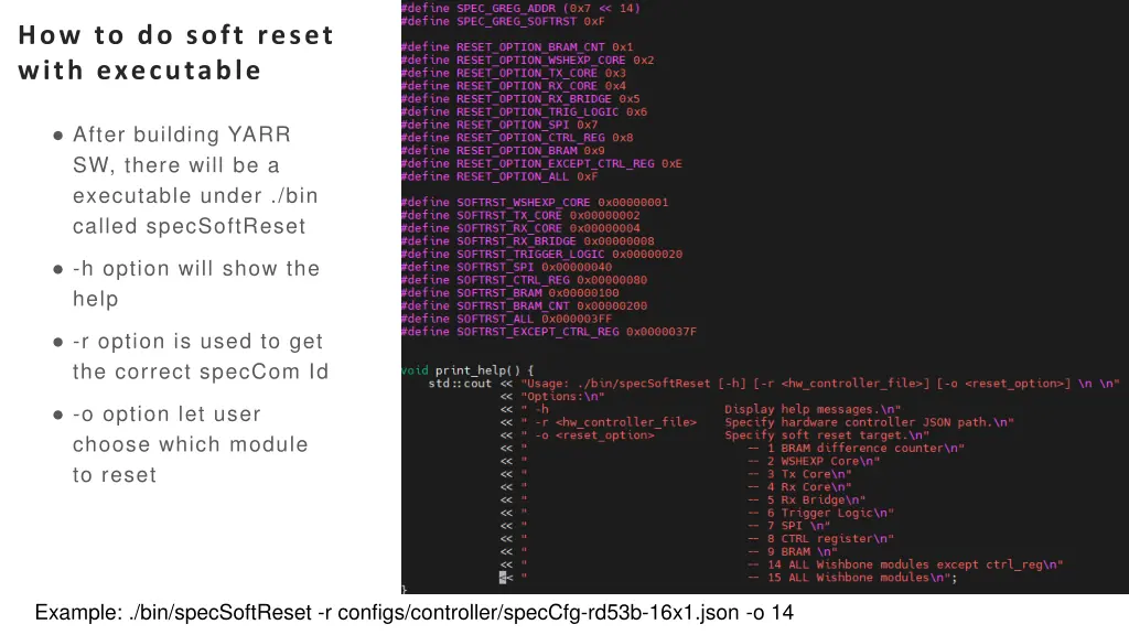 how to do soft reset with executable