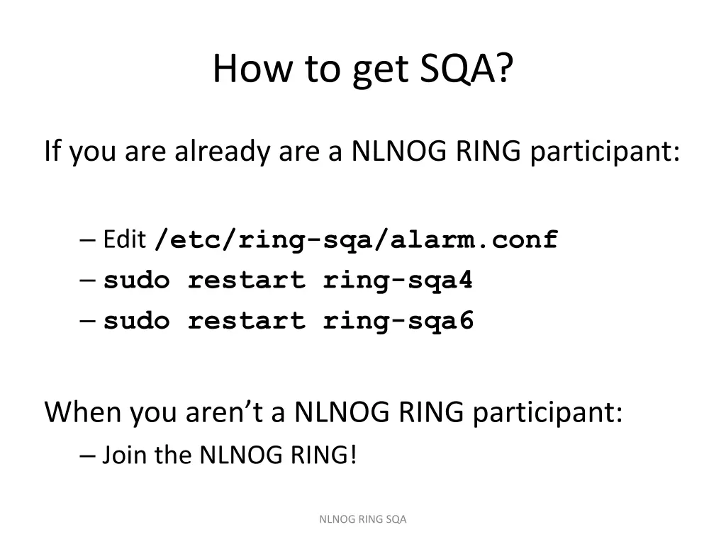 how to get sqa