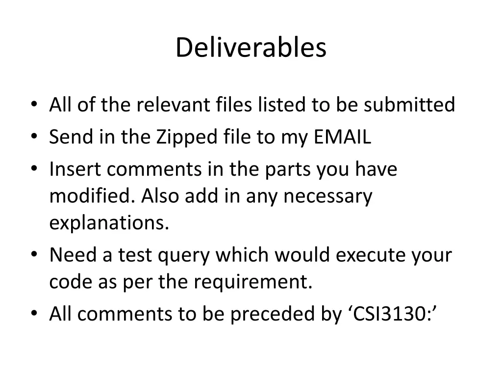 deliverables