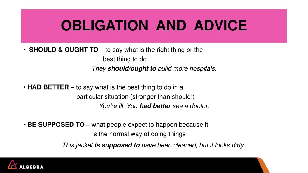 obligation and advice