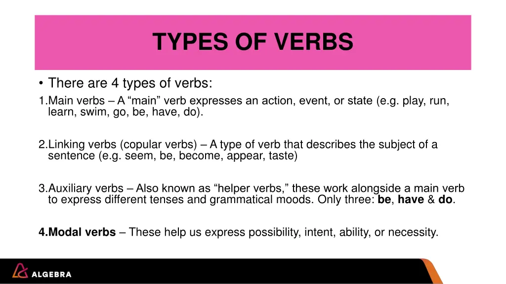 types of verbs