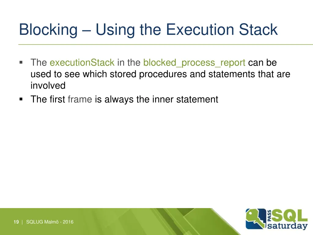 blocking using the execution stack