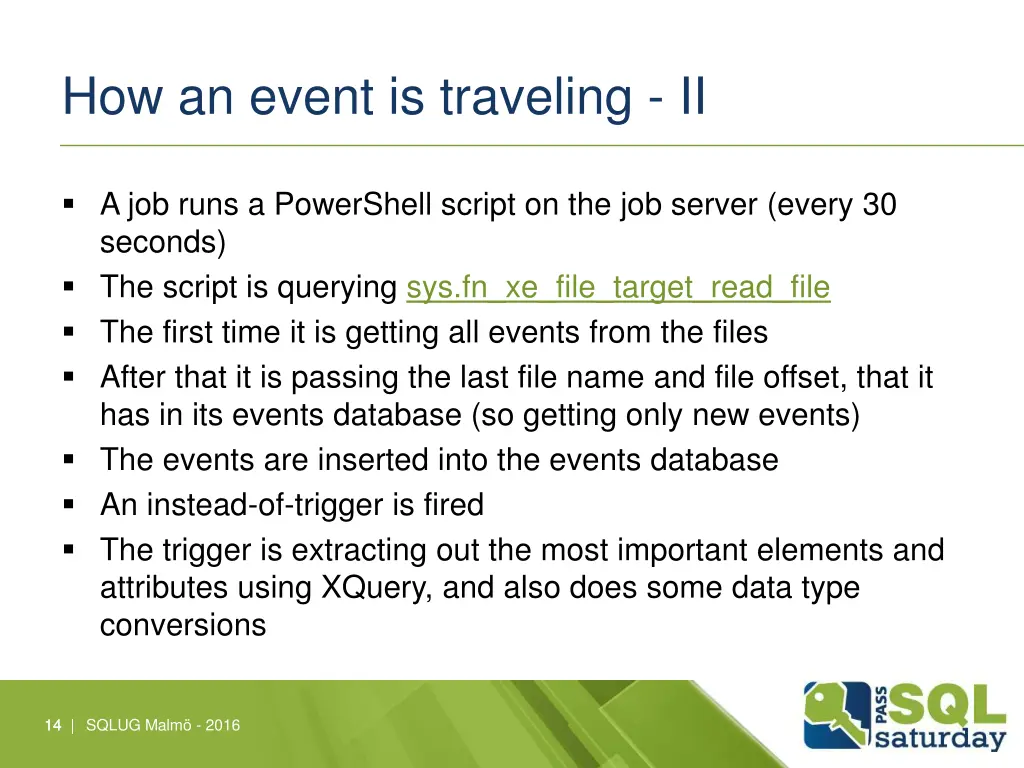 how an event is traveling ii