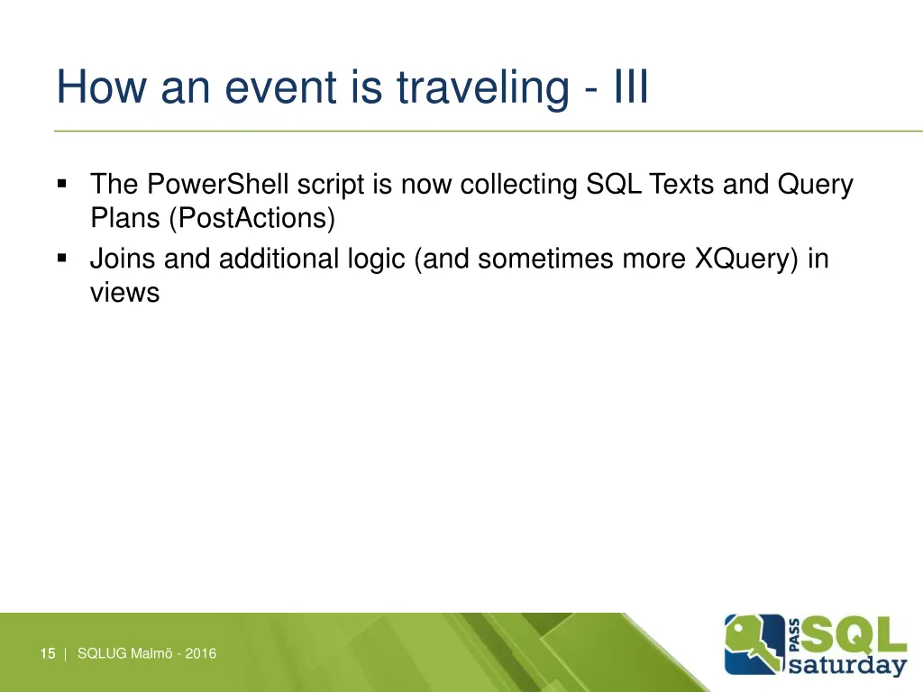 how an event is traveling iii