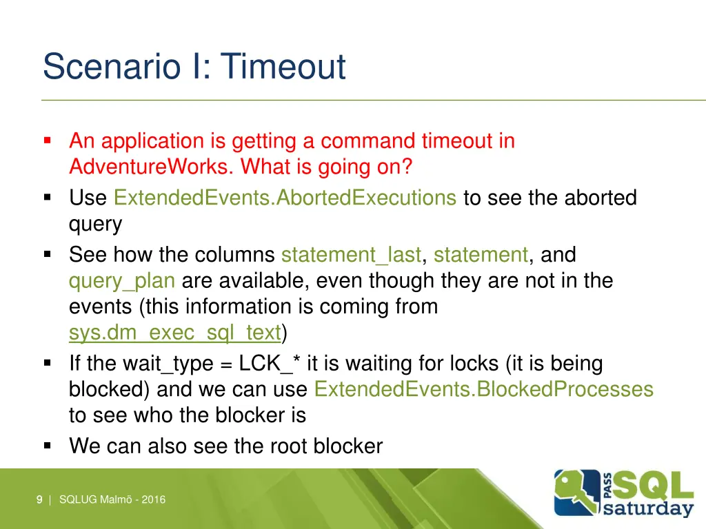 scenario i timeout