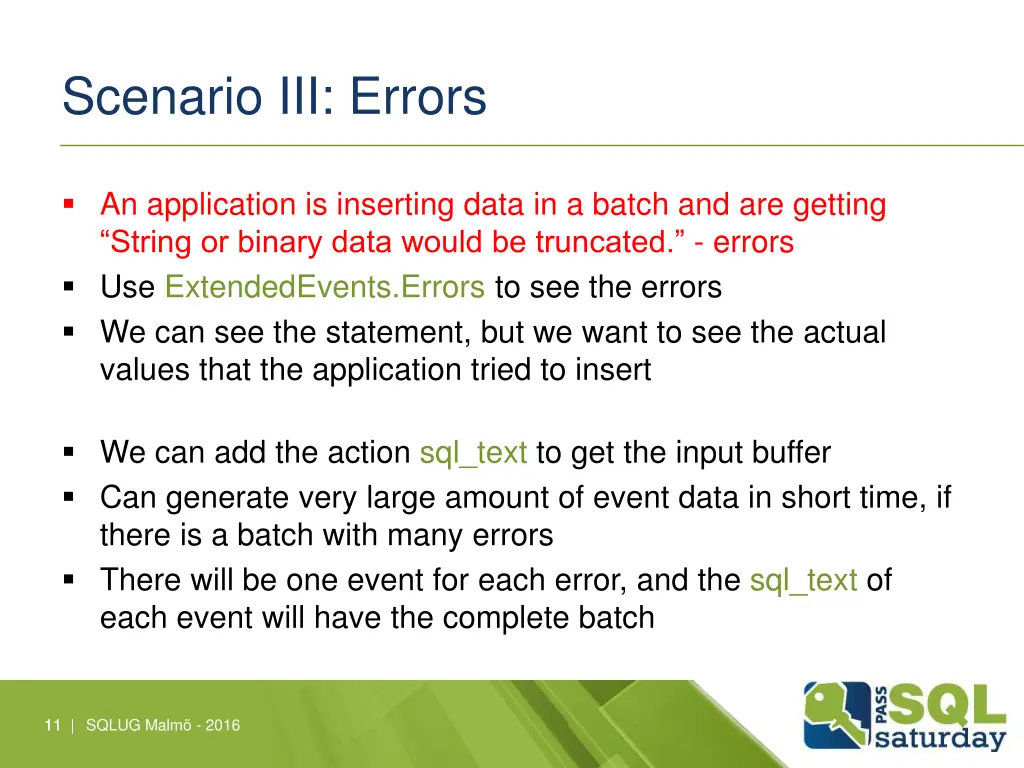 scenario iii errors