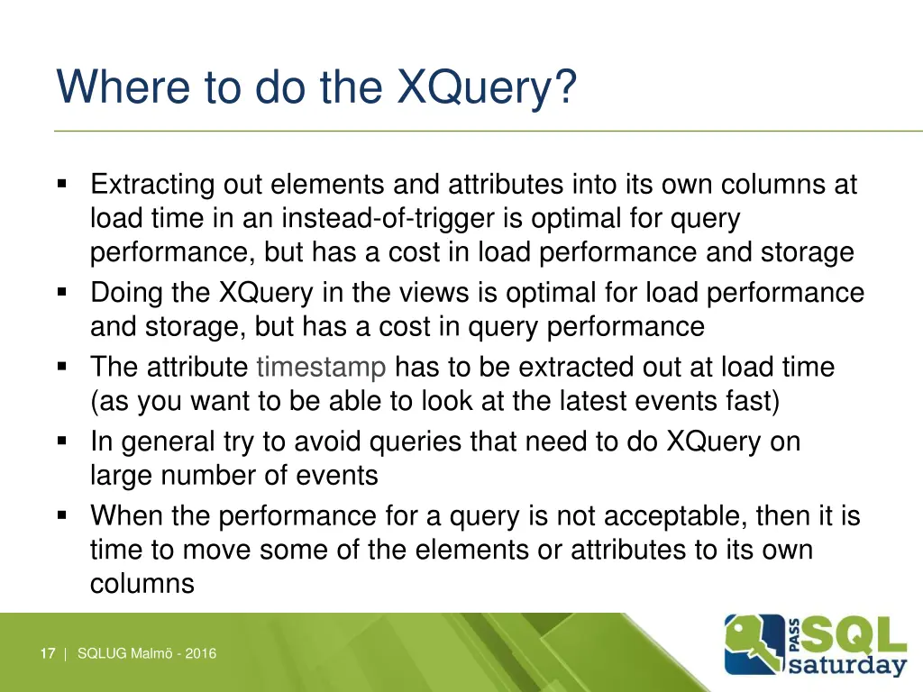 where to do the xquery