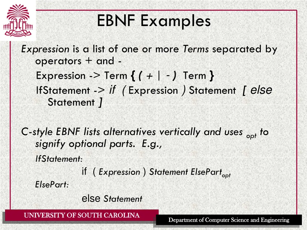 ebnf examples