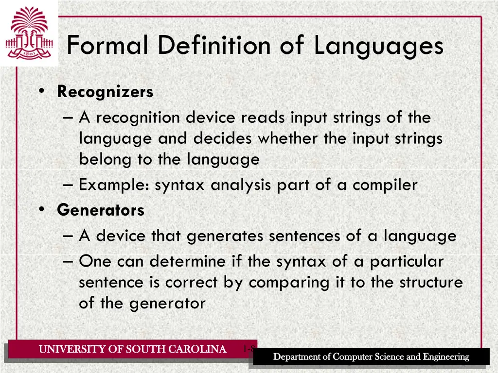 formal definition of languages