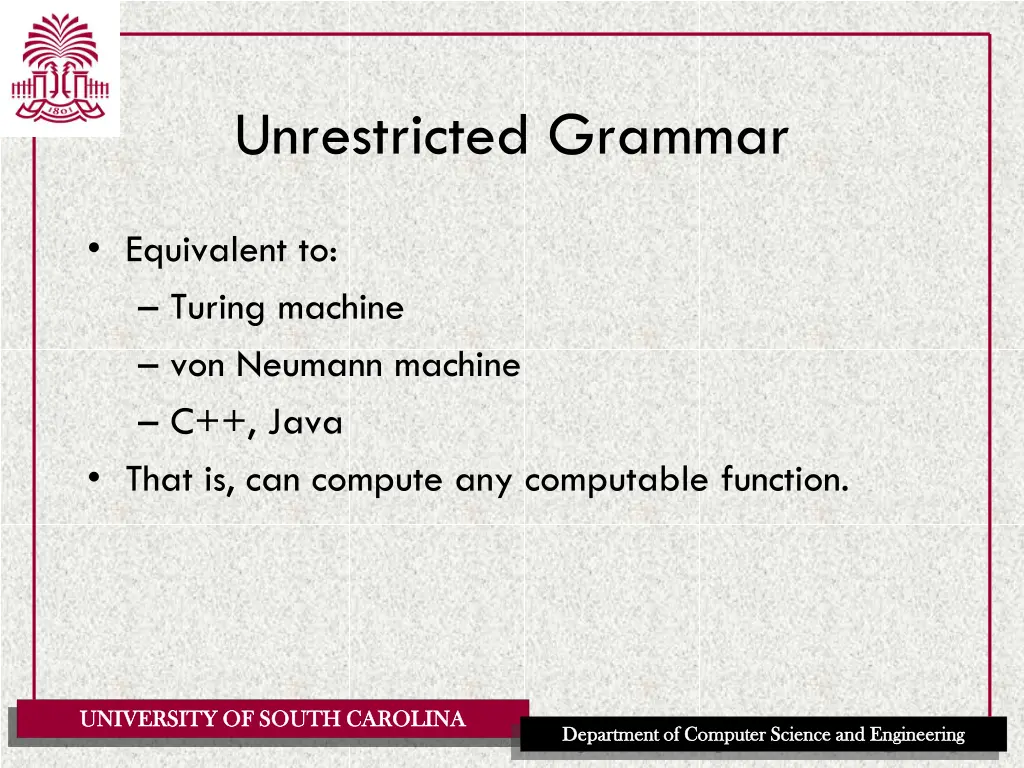 unrestricted grammar