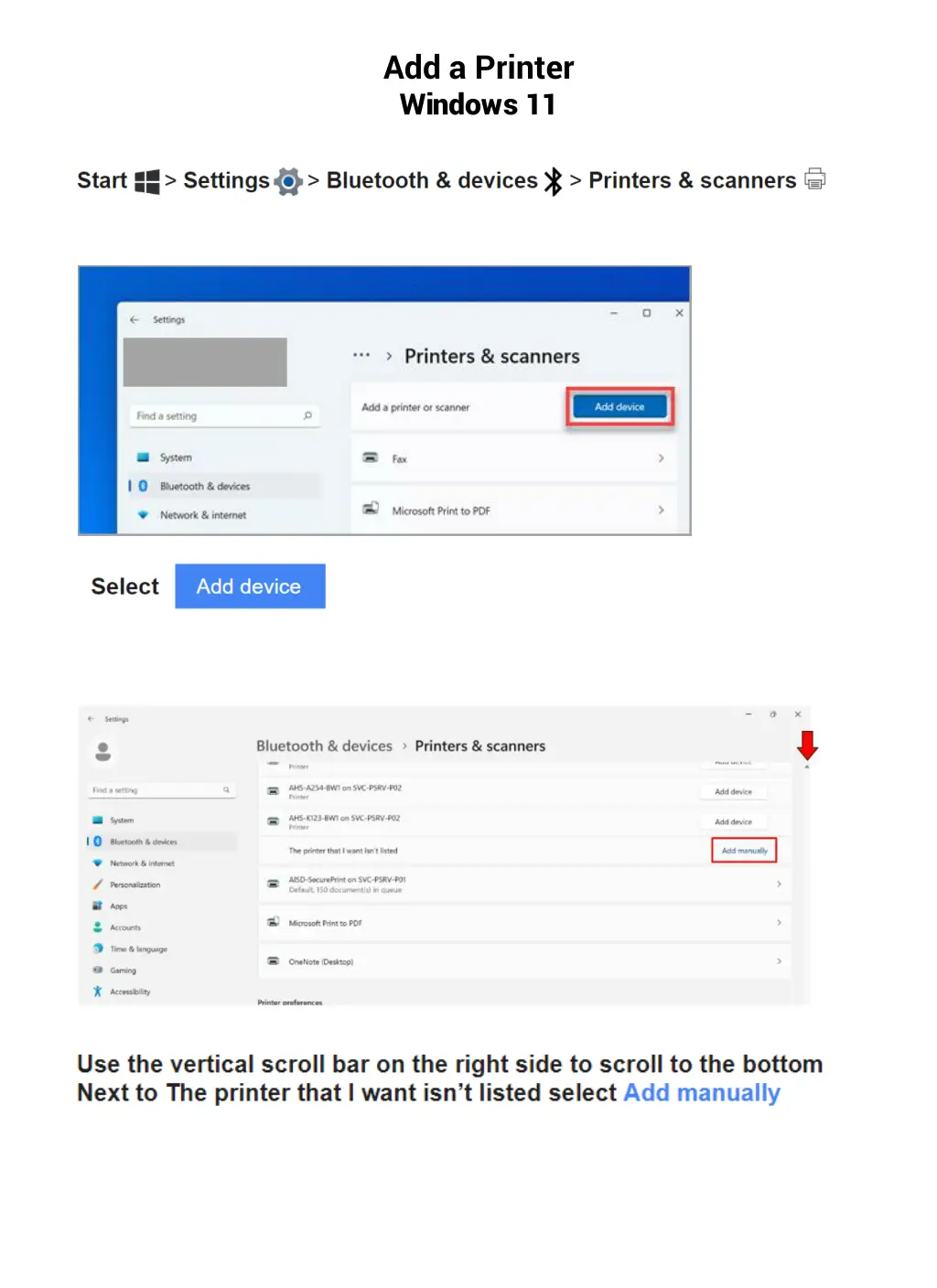 add a printer windows 11 1