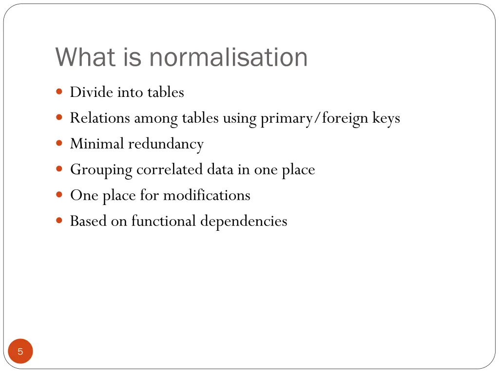 what is normalisation