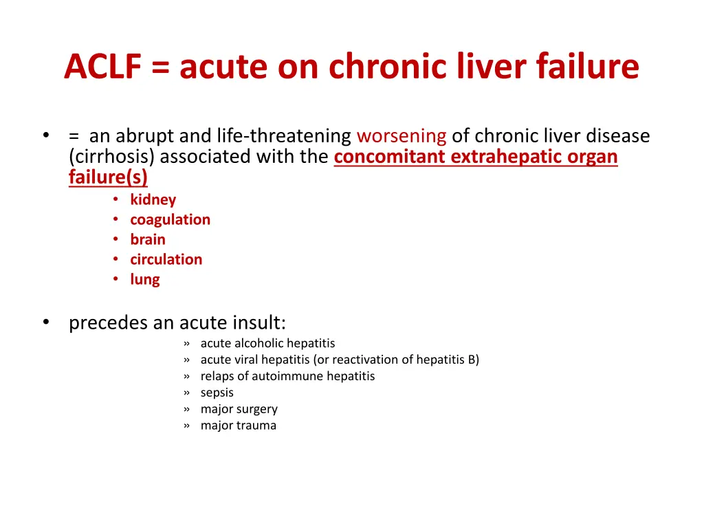 aclf acute on chronic liver failure