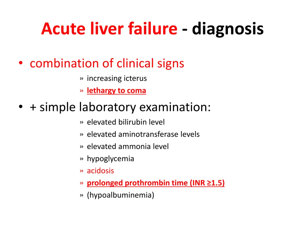 acute liver failure diagnosis