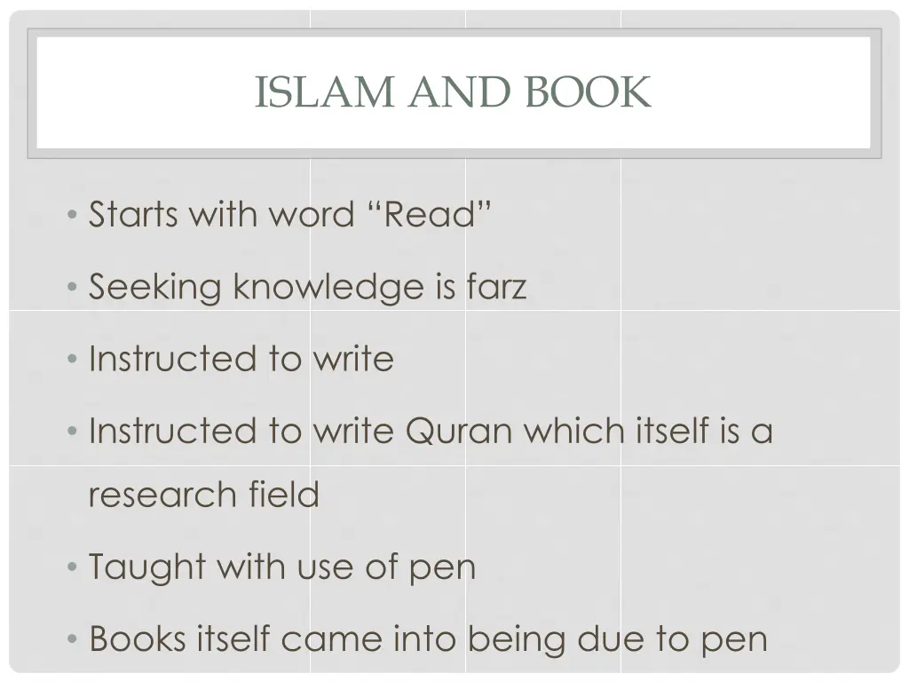 islam and book