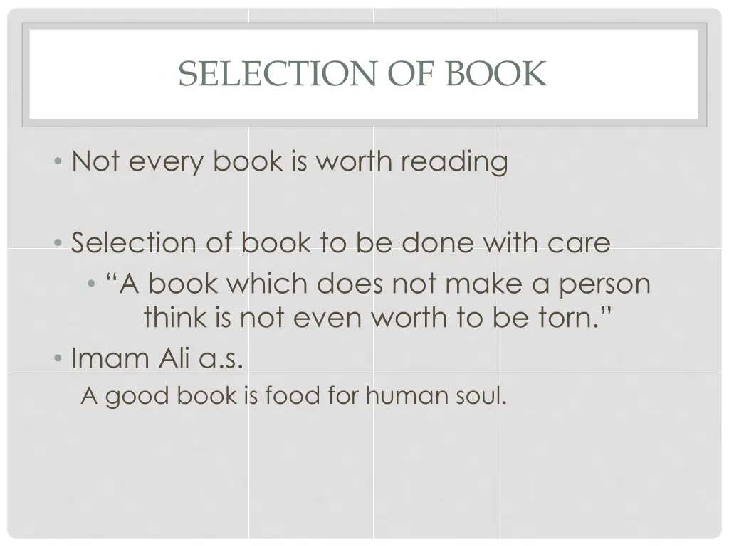 selection of book