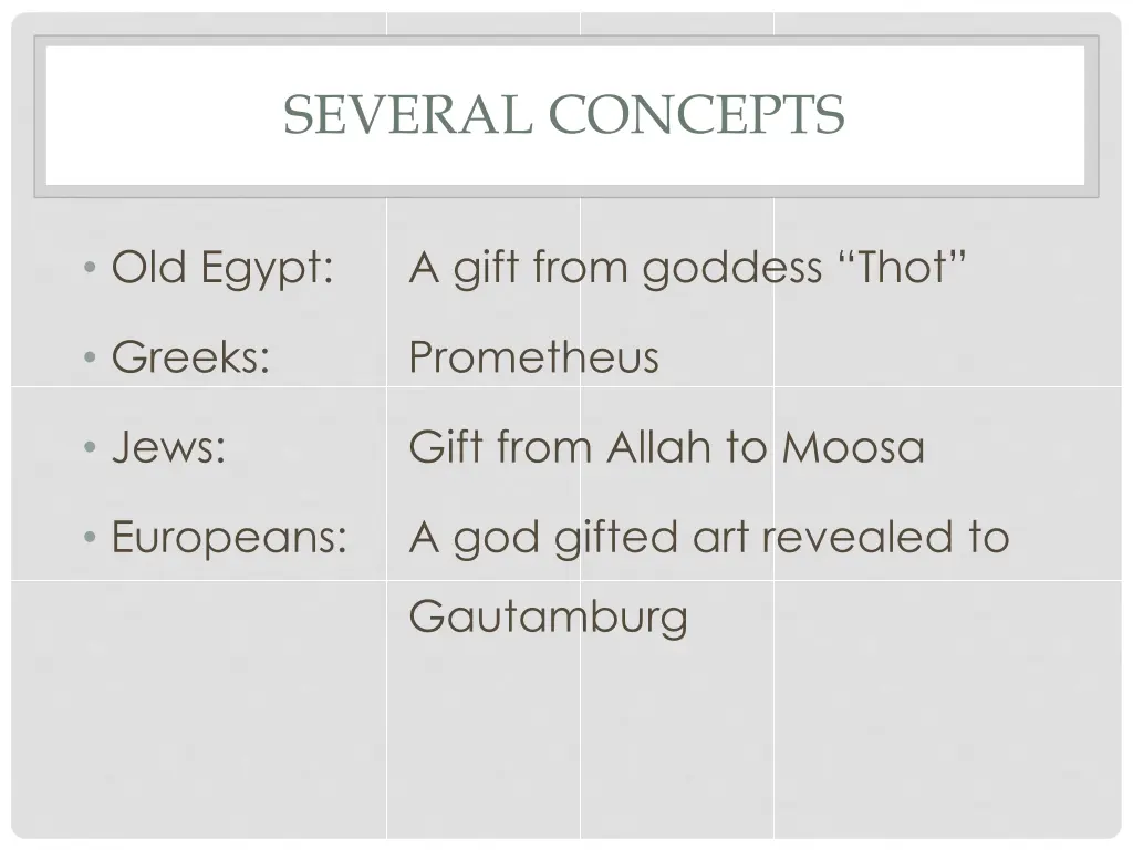 several concepts
