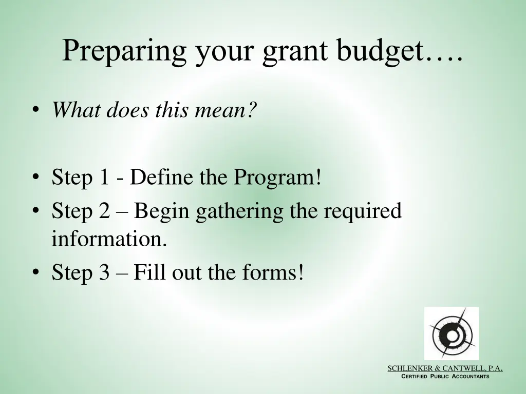 preparing your grant budget
