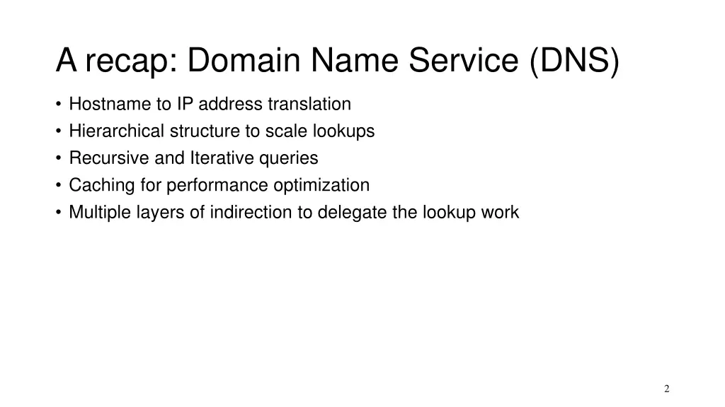 a recap domain name service dns