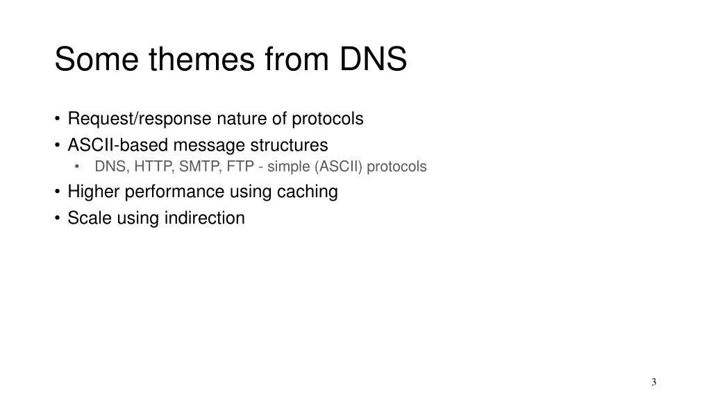 some themes from dns