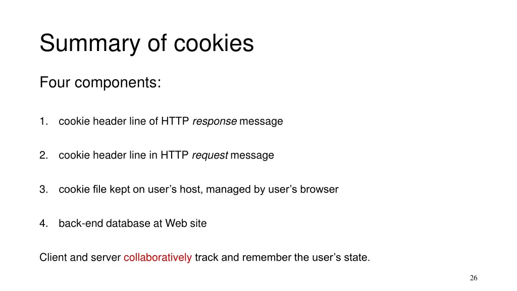 summary of cookies