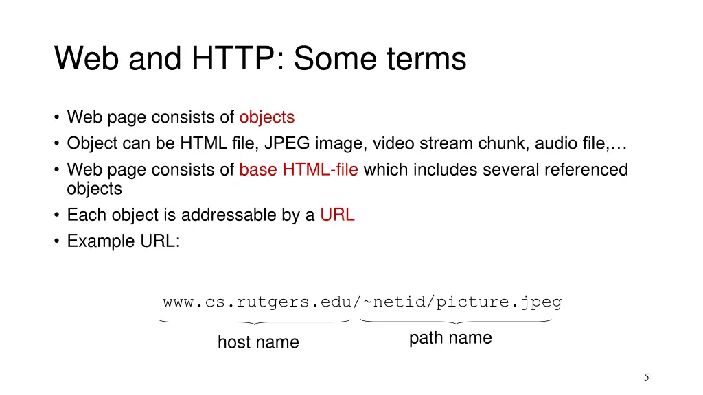 web and http some terms