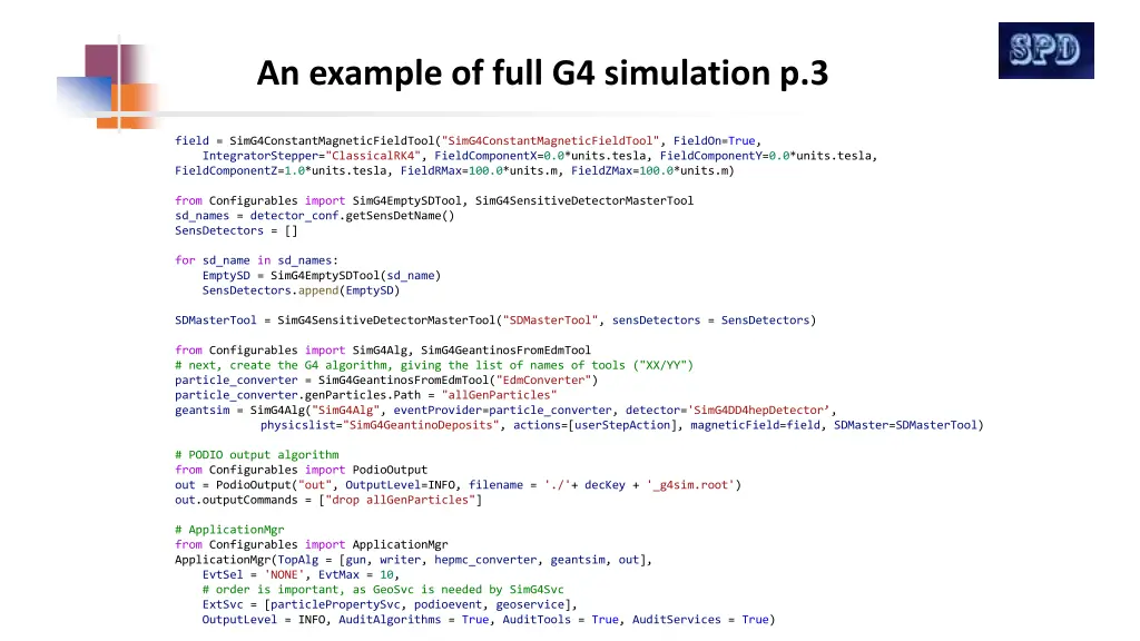 an example of full g4 simulation p 3