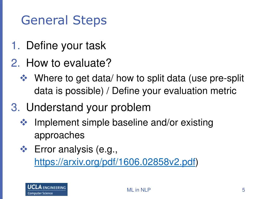 general steps