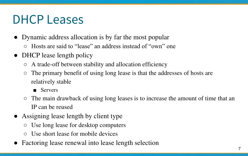 dhcp leases